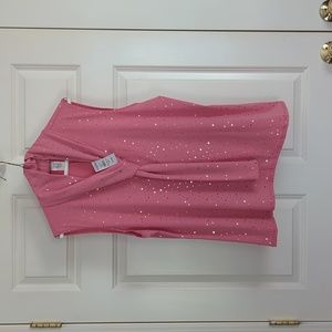 NWT NY Invasion Pink Polka Dot Top